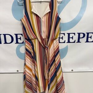Dress Barn woman's multi colored stripped maxi dress, size 6 new with tags.